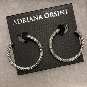Adriana Orsini cubic zirconia hoop earrings, excellent!